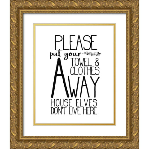 In the Bathroom 5 Gold Ornate Wood Framed Art Print with Double Matting by Kimberly, Allen