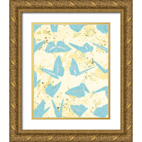 Butterflies in Motion 2 Gold Ornate Wood Framed Art Print with Double Matting by Kimberly, Allen