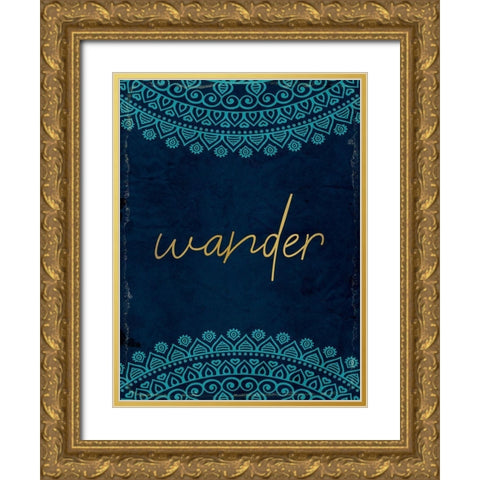 Lets Wander 2 Gold Ornate Wood Framed Art Print with Double Matting by Kimberly, Allen