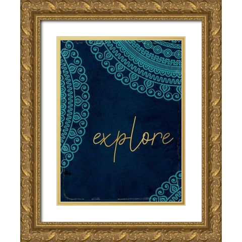 Lets Wander 4 Gold Ornate Wood Framed Art Print with Double Matting by Kimberly, Allen
