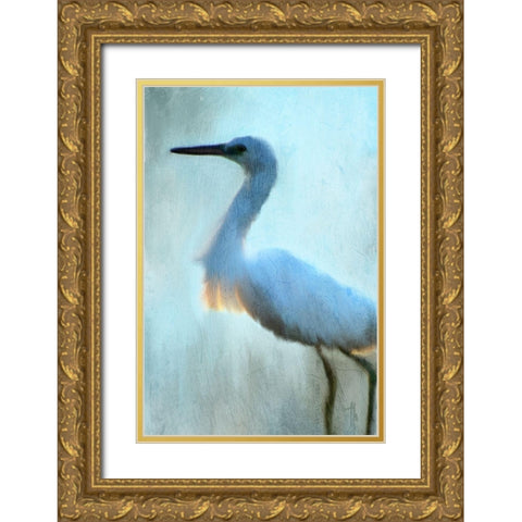 Blue Gold Ornate Wood Framed Art Print with Double Matting by Kimberly, Allen