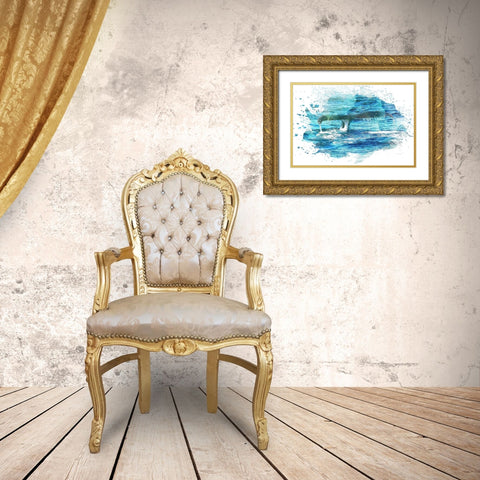 Splash 2 Gold Ornate Wood Framed Art Print with Double Matting by Kimberly, Allen