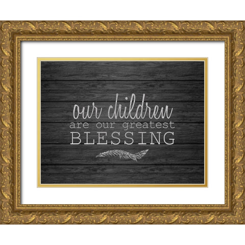 Our Children Gold Ornate Wood Framed Art Print with Double Matting by Kimberly, Allen