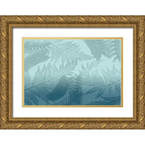 Ombre Palms 2 Gold Ornate Wood Framed Art Print with Double Matting by Kimberly, Allen
