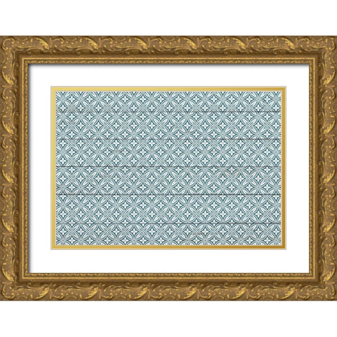 Sanda Pattern 2 Gold Ornate Wood Framed Art Print with Double Matting by Kimberly, Allen