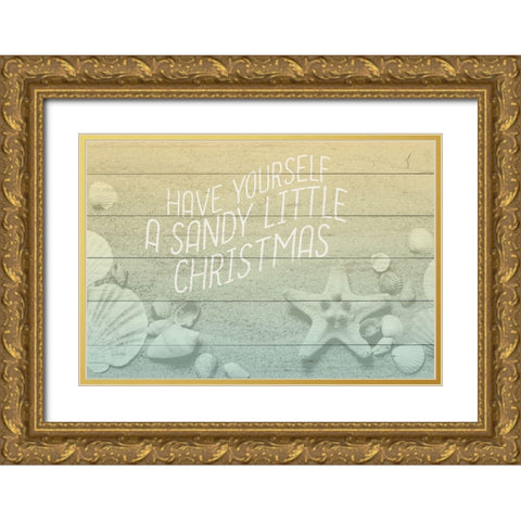 Sandy Christmas Gold Ornate Wood Framed Art Print with Double Matting by Kimberly, Allen