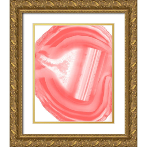 Agate Coral 2 Gold Ornate Wood Framed Art Print with Double Matting by Kimberly, Allen