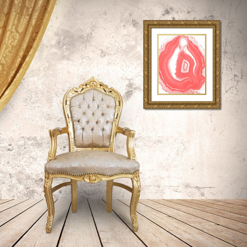 Agate Coral 3 Gold Ornate Wood Framed Art Print with Double Matting by Kimberly, Allen