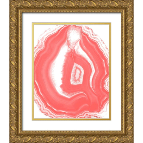 Agate Coral 3 Gold Ornate Wood Framed Art Print with Double Matting by Kimberly, Allen