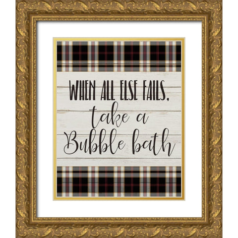 Bubble Bath Gold Ornate Wood Framed Art Print with Double Matting by Kimberly, Allen