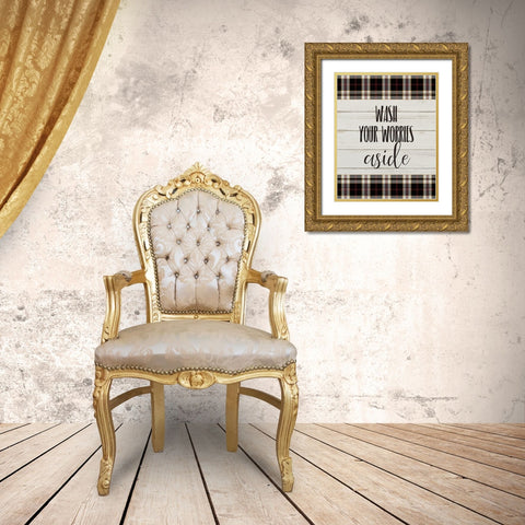 Wash your Worries Gold Ornate Wood Framed Art Print with Double Matting by Kimberly, Allen