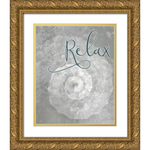 Relax Gold Ornate Wood Framed Art Print with Double Matting by Kimberly, Allen