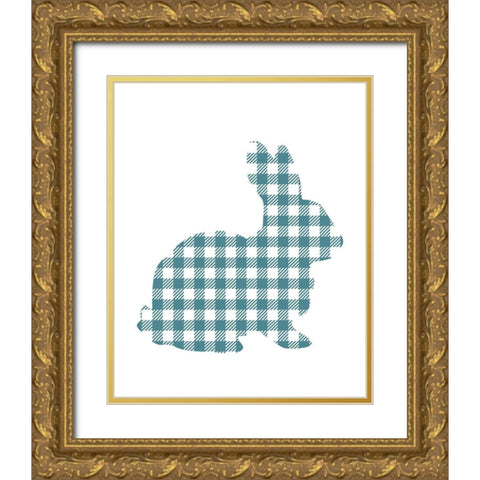 Bunny Gingham 1 Gold Ornate Wood Framed Art Print with Double Matting by Kimberly, Allen