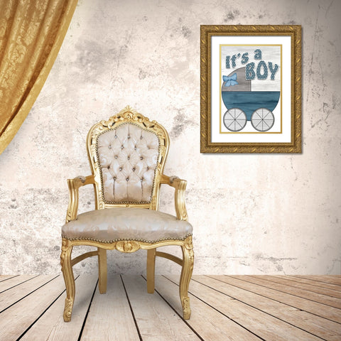 Its a Boy Gold Ornate Wood Framed Art Print with Double Matting by Kimberly, Allen