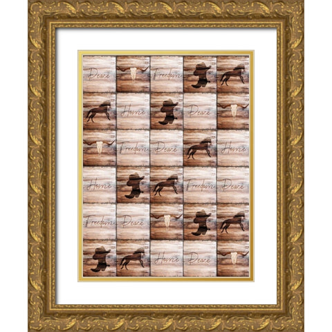 Western Welcome Gold Ornate Wood Framed Art Print with Double Matting by Kimberly, Allen