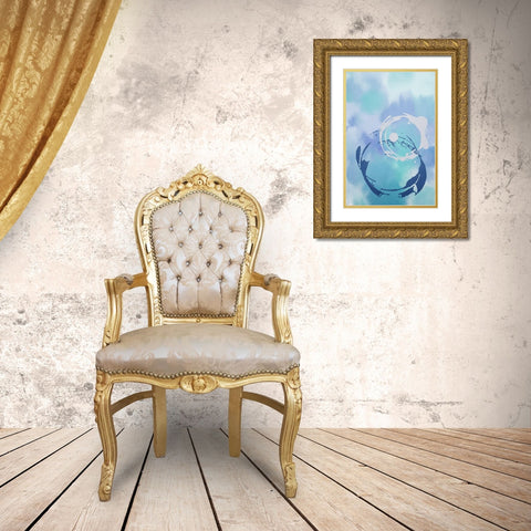 Sea Blues Gold Ornate Wood Framed Art Print with Double Matting by Kimberly, Allen