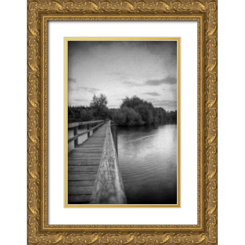 Over the Lake Gold Ornate Wood Framed Art Print with Double Matting by Kimberly, Allen