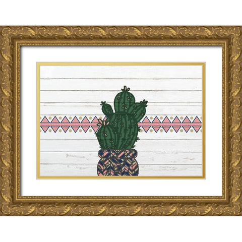 Cactus Love Gold Ornate Wood Framed Art Print with Double Matting by Kimberly, Allen