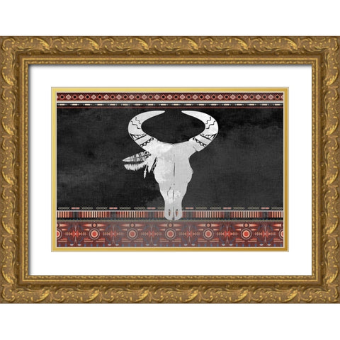 Southwest Red Gold Ornate Wood Framed Art Print with Double Matting by Kimberly, Allen