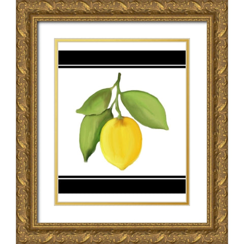 Fresh Lemons 2 Gold Ornate Wood Framed Art Print with Double Matting by Kimberly, Allen