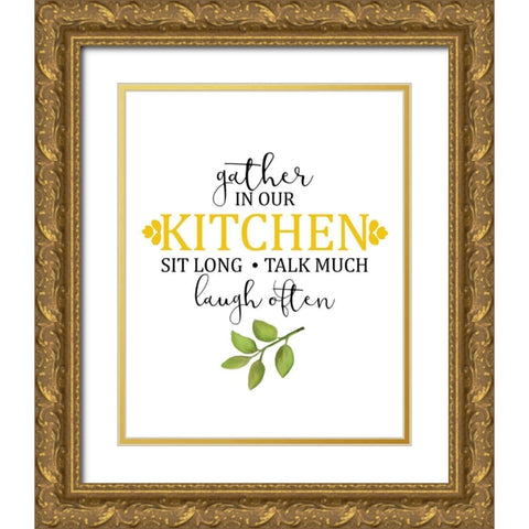 Fresh Lemons 3 Gold Ornate Wood Framed Art Print with Double Matting by Kimberly, Allen