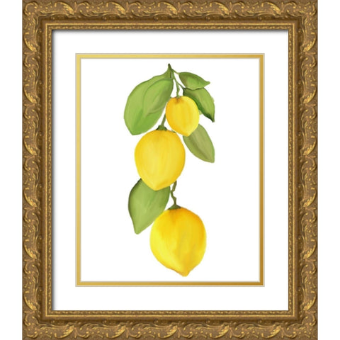 Fresh Lemons 4 Gold Ornate Wood Framed Art Print with Double Matting by Kimberly, Allen
