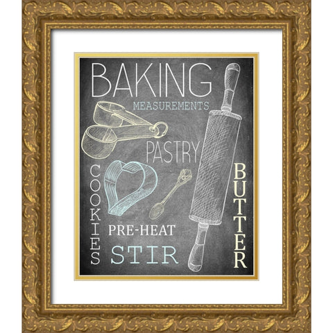 Lets Bake Gold Ornate Wood Framed Art Print with Double Matting by Kimberly, Allen