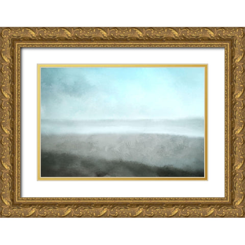 Beach at Dusk Gold Ornate Wood Framed Art Print with Double Matting by Kimberly, Allen
