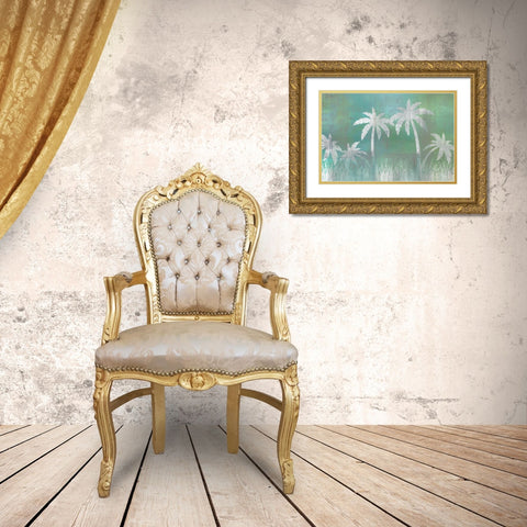 Palms Gold Ornate Wood Framed Art Print with Double Matting by Allen, Kimberly