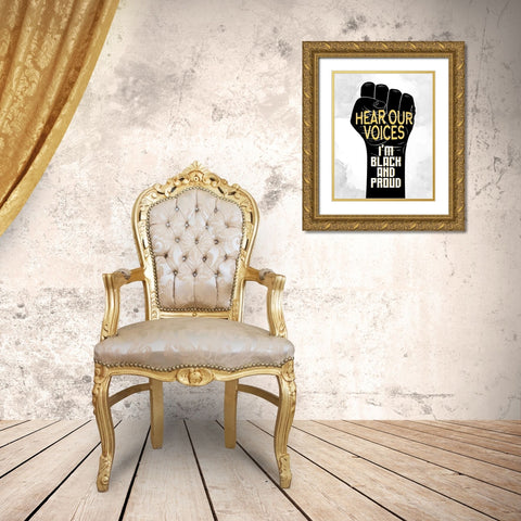 Hear Our Voices Gold Ornate Wood Framed Art Print with Double Matting by Allen, Kimberly