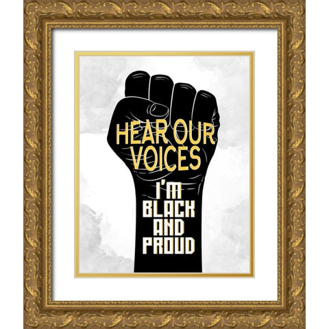 Hear Our Voices Gold Ornate Wood Framed Art Print with Double Matting by Allen, Kimberly