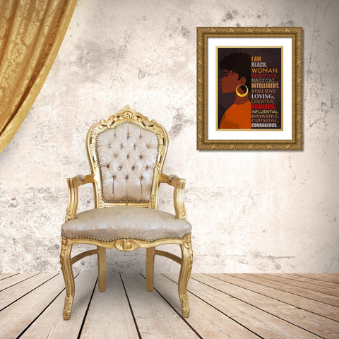 I Am Gold Ornate Wood Framed Art Print with Double Matting by Allen, Kimberly
