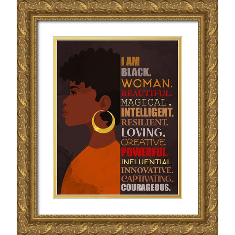 I Am Gold Ornate Wood Framed Art Print with Double Matting by Allen, Kimberly