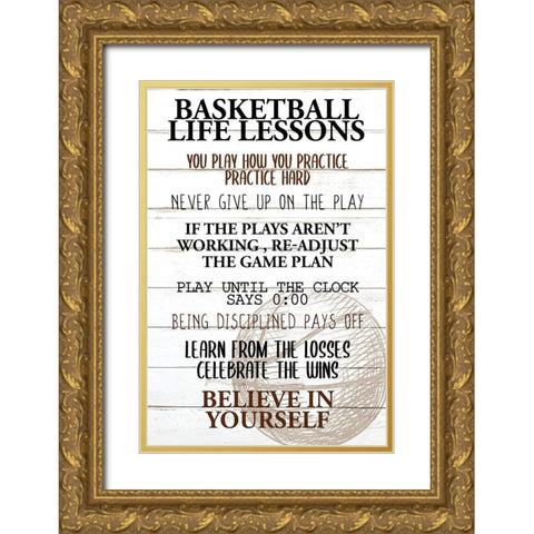Basketball Life Gold Ornate Wood Framed Art Print with Double Matting by Allen, Kimberly