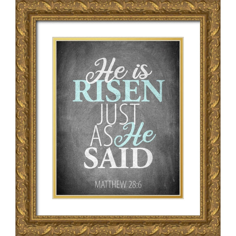 He is Risen Gold Ornate Wood Framed Art Print with Double Matting by Allen, Kimberly
