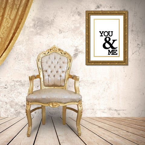 You and Me Gold Ornate Wood Framed Art Print with Double Matting by Allen, Kimberly