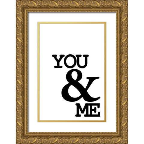 You and Me Gold Ornate Wood Framed Art Print with Double Matting by Allen, Kimberly