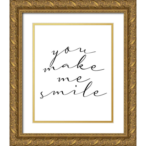 You Make Me Smile Gold Ornate Wood Framed Art Print with Double Matting by Allen, Kimberly