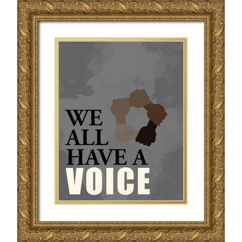 Voice Gold Ornate Wood Framed Art Print with Double Matting by Allen, Kimberly
