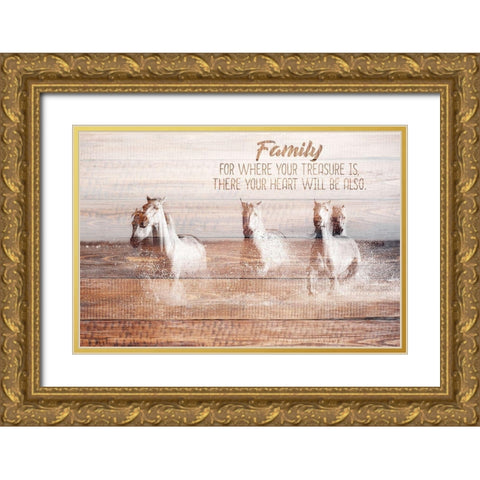 Your Heart Gold Ornate Wood Framed Art Print with Double Matting by Allen, Kimberly