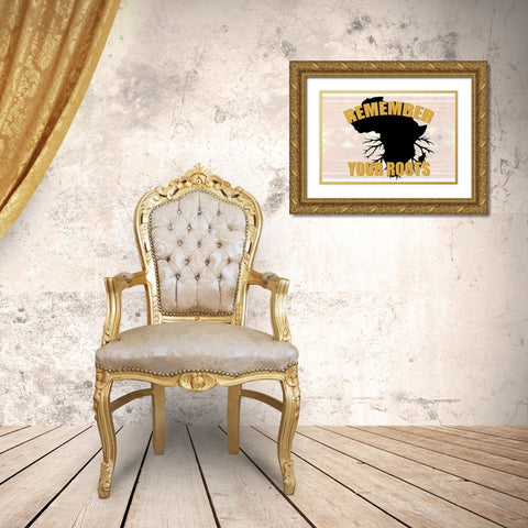 Remember Your Roots Gold Ornate Wood Framed Art Print with Double Matting by Allen, Kimberly