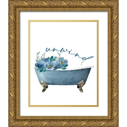 French Blue 1 Gold Ornate Wood Framed Art Print with Double Matting by Allen, Kimberly