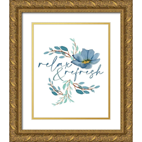 French Blue 2 Gold Ornate Wood Framed Art Print with Double Matting by Allen, Kimberly