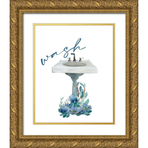 French Blue 3 Gold Ornate Wood Framed Art Print with Double Matting by Allen, Kimberly