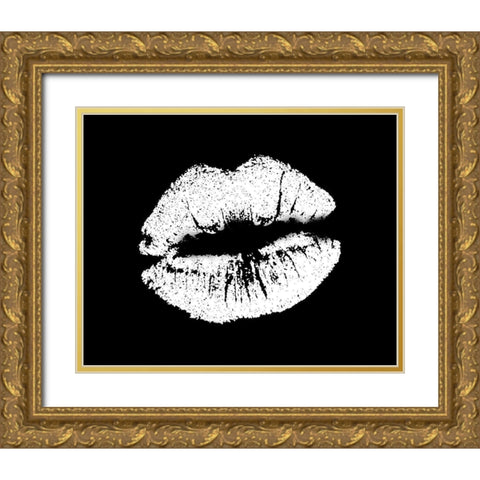 White Lips Gold Ornate Wood Framed Art Print with Double Matting by Allen, Kimberly