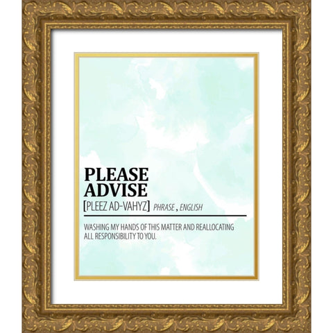 Please Advise Gold Ornate Wood Framed Art Print with Double Matting by Allen, Kimberly