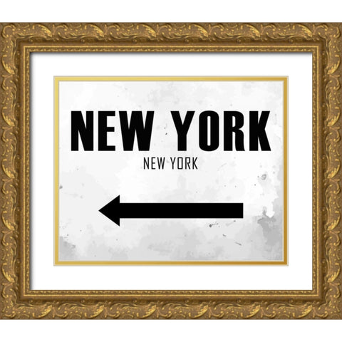 New York Arrow Gold Ornate Wood Framed Art Print with Double Matting by Allen, Kimberly