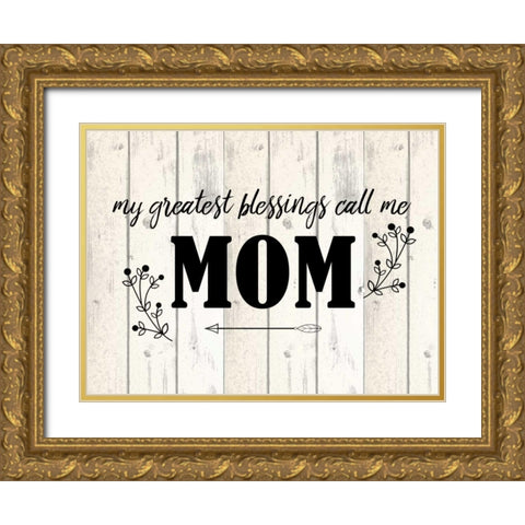 Call Me Mom Gold Ornate Wood Framed Art Print with Double Matting by Allen, Kimberly