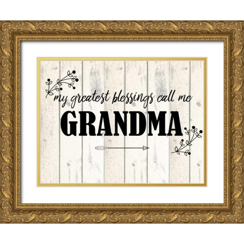 Call Me Grandma Gold Ornate Wood Framed Art Print with Double Matting by Allen, Kimberly