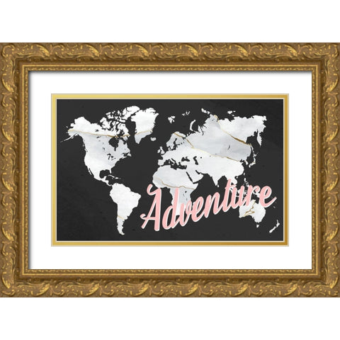 Adventure Marble Gold Ornate Wood Framed Art Print with Double Matting by Allen, Kimberly